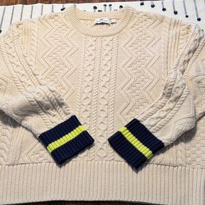 Vineyard Vines🐳 Beige Fisherman Cable Knit Sweater